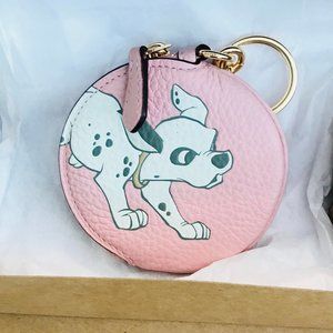 NWT DISNEY X Coach DALMATION Circular Zip Coin Pou